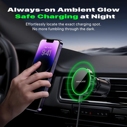 for Magnetic Car Mount Charger, 15W Fast Charging Magnetic Wireless Car Charger, Air Vent Car Phone Holder Charger Only Fit for iPhone 17 Pro Max/16/15/14/13/12 Series And Phones with Magnetic Cases(Note: Not Include Metal Rings)
