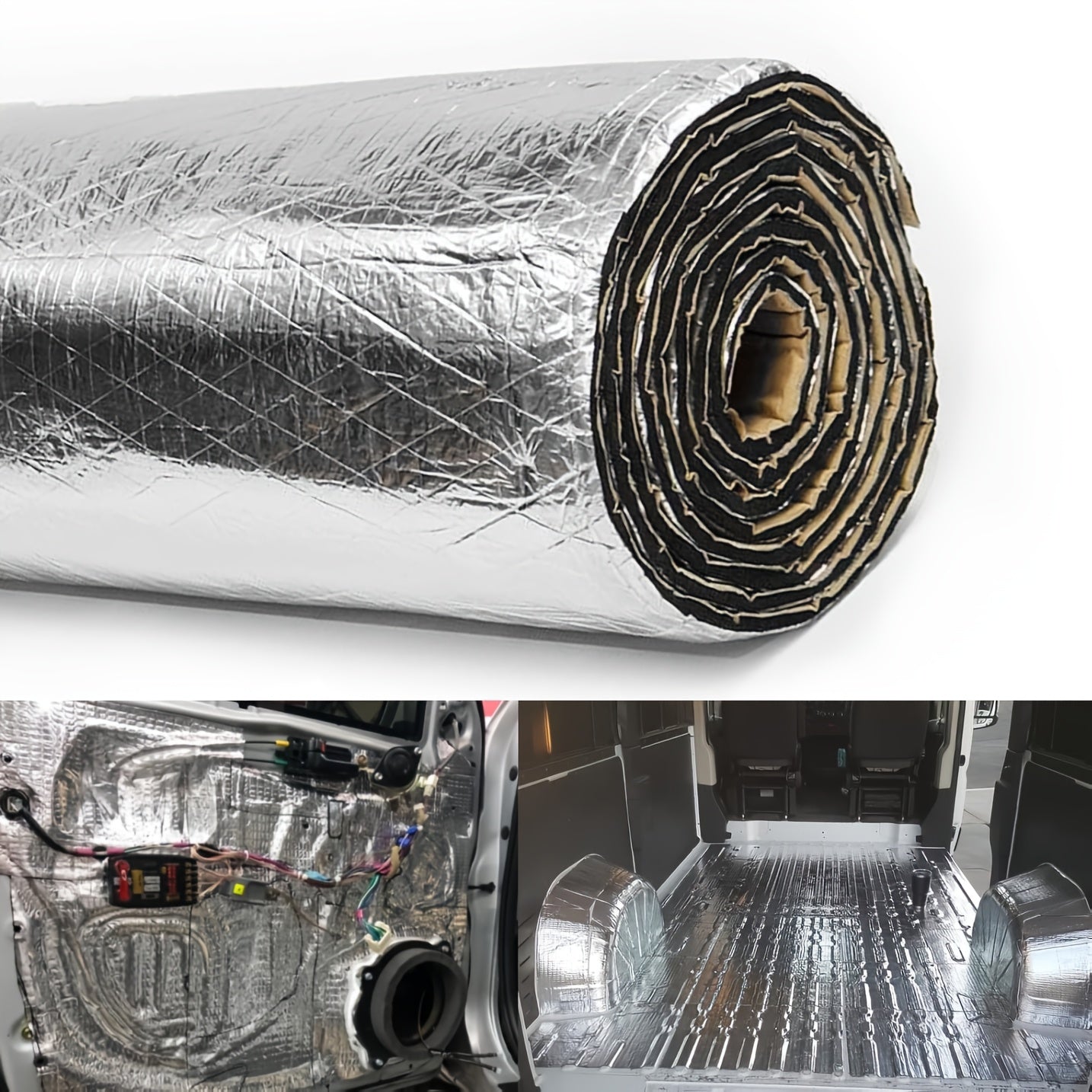 Car Hood Sound Deadener Heat Shield Mat 40"x40" (100x100cm) - 5mm Thick Self-Adhesive Engine Noise Insulation Foam Liner with Aluminum Foil, Thermal Barrier for Auto Engine Compartment
