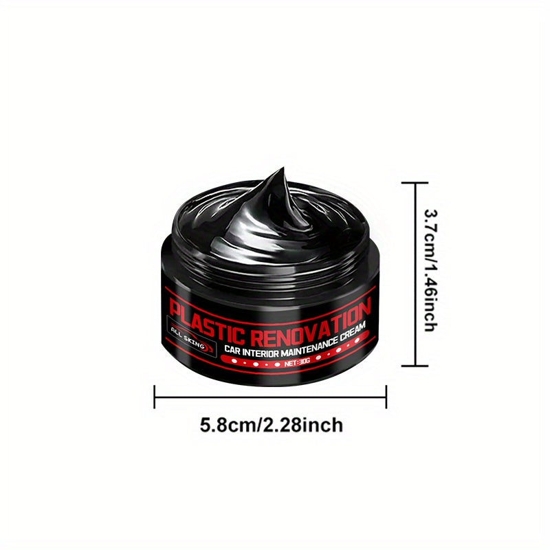 Car Plastic Part Restorer, Black Interior Trim Polishing Wax, Aging Prevention Refurbishment Agent, Repair Plastic Scratches, Tire Shine Paste, Leather Sofa Seat Care Cream, Suitable for All Car Interiors and Exteriors