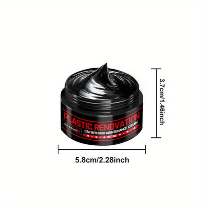 Car Plastic Part Restorer, Black Interior Trim Polishing Wax, Aging Prevention Refurbishment Agent, Repair Plastic Scratches, Tire Shine Paste, Leather Sofa Seat Care Cream, Suitable for All Car Interiors and Exteriors