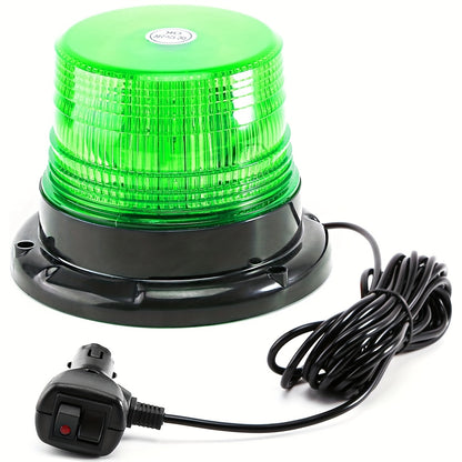 40-LED Amber Beacon Light - High-Brightness Safety Light With Magnetic Base For Trucks, Forklifts, Tractors, Snow Plows, And More - 12V/24V Mini Light Bar, Without Battery