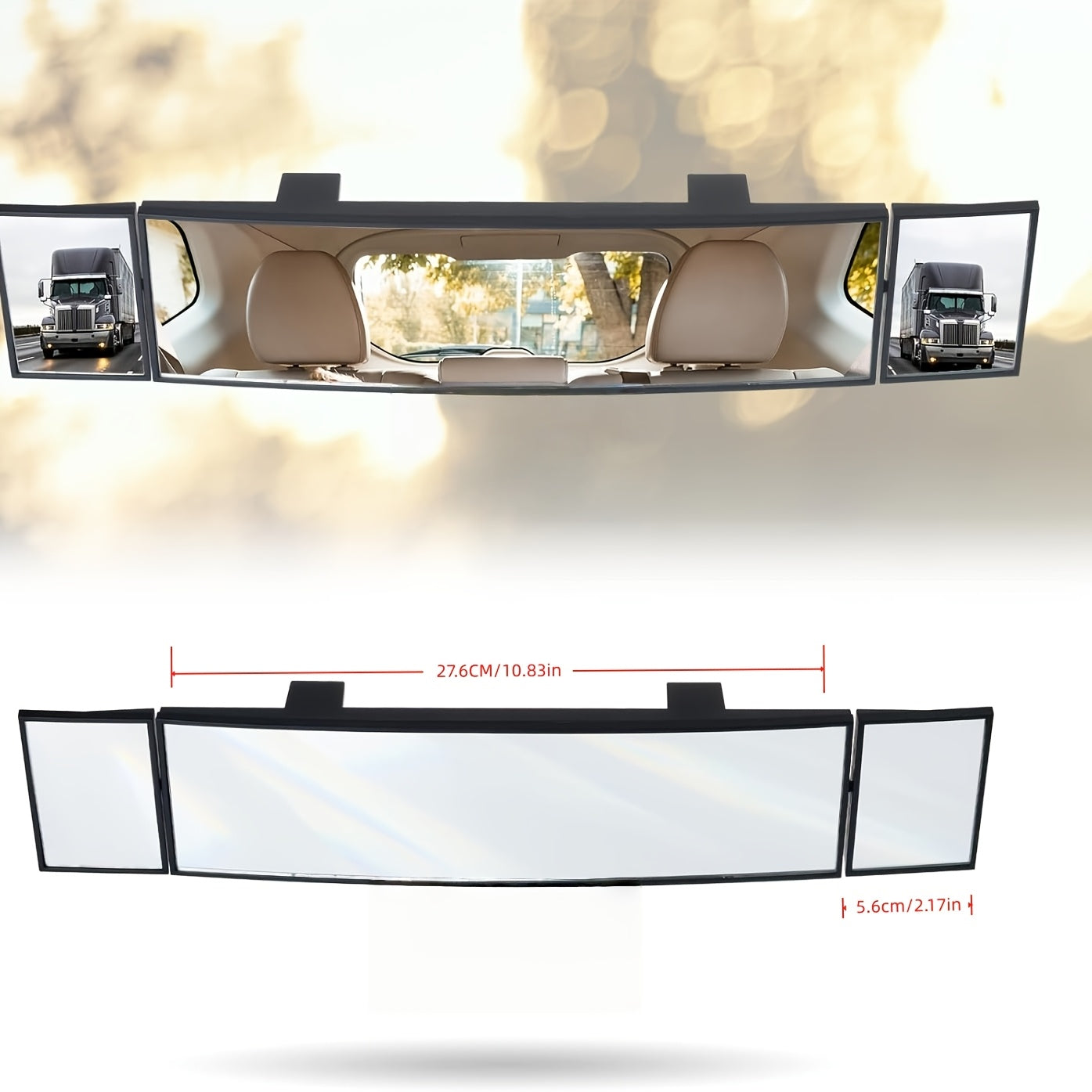 Wide-angle Convex Car Rearview Mirror-safety Clip, Seamless Arc Design, Lmproving Visibility-suitable For Cars, SUVs And Trucks, Safe Driving Accessories, Car Rearview Mirrors, Car Essential, Car Blind Spot Mirrors, Suitable For All Kinds Of for car