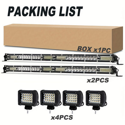 22inch 10inch LED Work Light Bar + 4inch LED Light Bar for Car Truck Offroad 4x4 Jeep SUV UTV ATV Tractor Off Road, No Battery Required