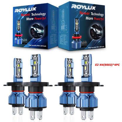 4pcs 9005+H11 LED Headlight Kit Bulbs, High/Low Beam Fog Lamps 80W 20000LM/bulb Super Bright White 6000K, Without Battery