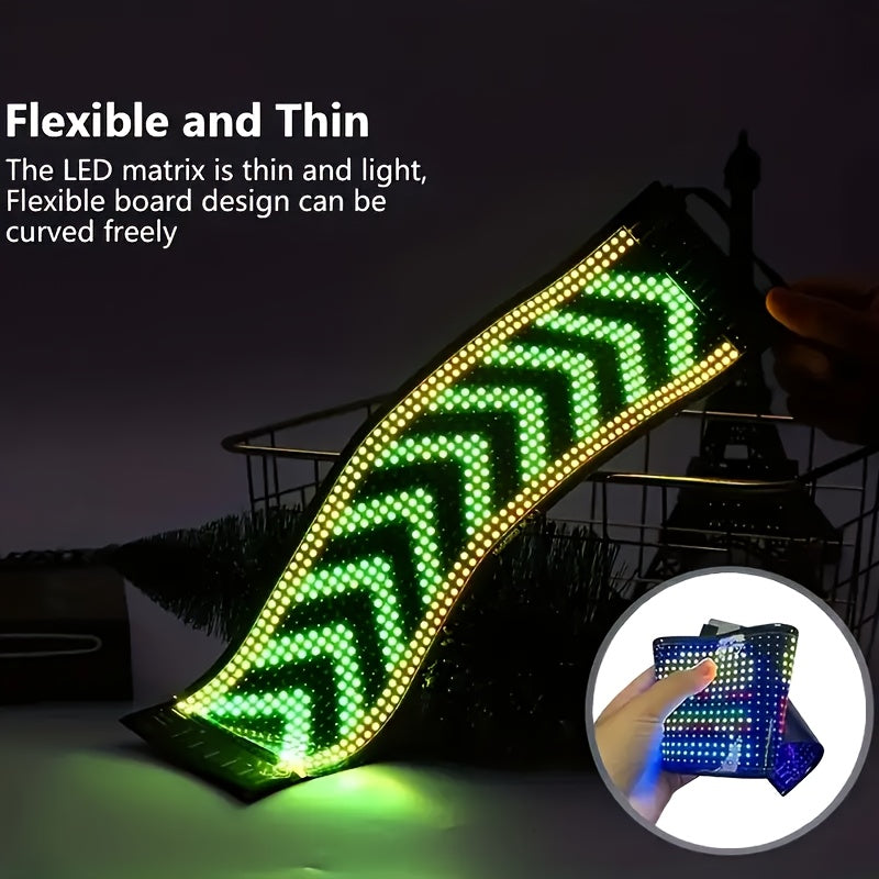 Summer Deal-Scrolling LED Car Sign, Programmable LED Sign with APP Control And Remote, USB Powered DIY Text Animation Graffiti Pattern, Rolling Devil's Eye for Trucks SUVs Store Hotel Bar.