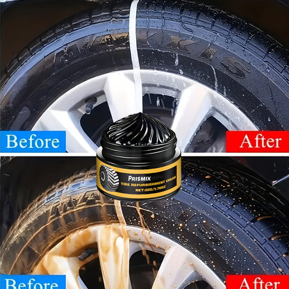 2pcs Car Black Interior Tire Polishing And Retreading Paste Tire Cleaning Rust Removal Polishing Shine Enhancement Anti-Fouling Wheel Retreading Paste - Lasting Shine, Noticeable Effect, Beeswax Ingredients, No Professional Tools Needed