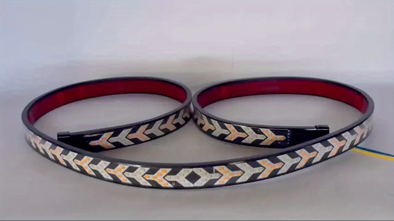 47.24inch Long Pickup-Style Off-Road Vehicle Arrow-Shaped LED Light Strip, Equipped with Red And Yellow Flowing Lights, Car Atmosphere Light Strip, Decorative Neon Light Strip on The Rear of The Truck, a Thoughtful Gift, with Fishbone Design