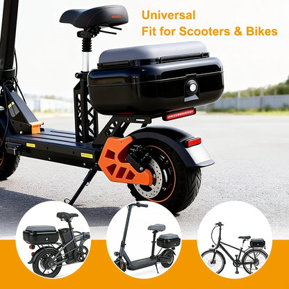 New Electric Scooter Tail Trunk with Passenger Seating Capability | Compatible with Kukirin KUGOO M5/M5PRO, Features a Safety Locking Seat Storage Box. Large Capacity, Soft Cushion, Universal Fit, Durable, Without Battery
