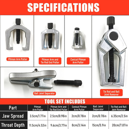 [Automotive Repair Tool] 5pcs Set Of Tie Rod End Puller, Ball Joint Puller, Multi-functional Ram for Removing European And Japanese Lower Control Arm Ball Joints, Tie Rod Ram Tool, Automotive Repair Tool Set