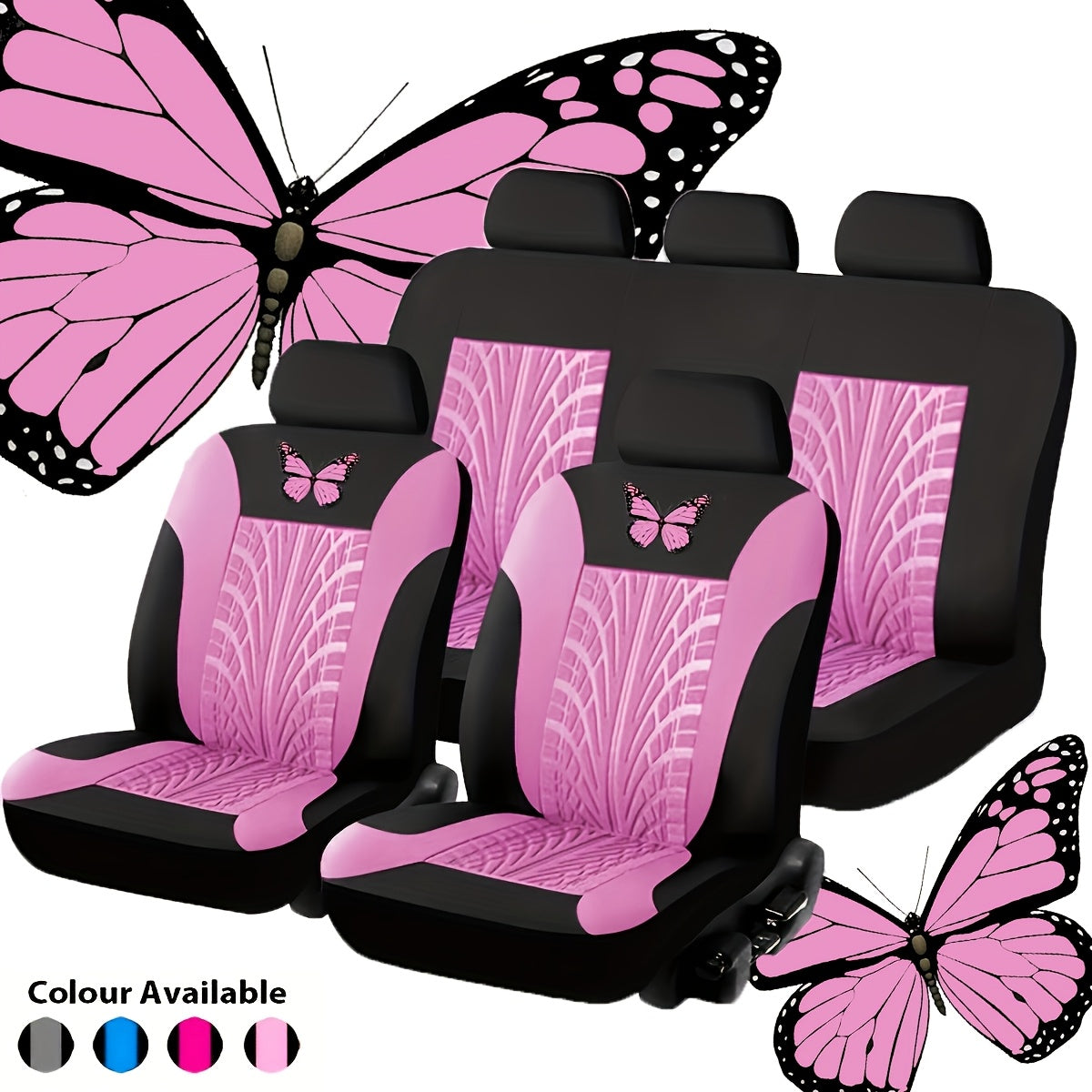 5-Seater Car Seat Covers - Butterfly Tire Pattern, Thickened And Wear-Resistant Fabric, Breathable And Comfortable, Seat Protection Against Dust, Universal Fit for Most 5-Seater Cars on The Market