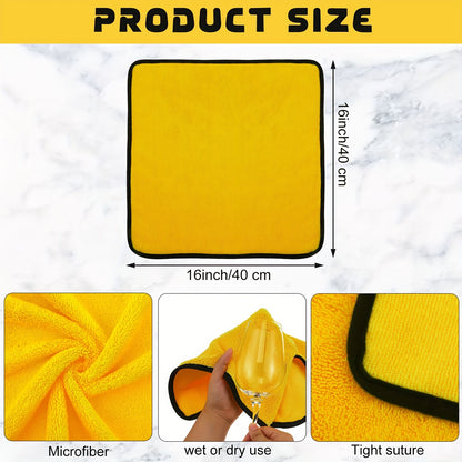 40pcs Golden Microfiber Towels, 16" x 16" - Ultra Soft, Highly Absorbent Cleaning Cloths for Cars, Drying & Polishing - Durable Auto Care Supplies