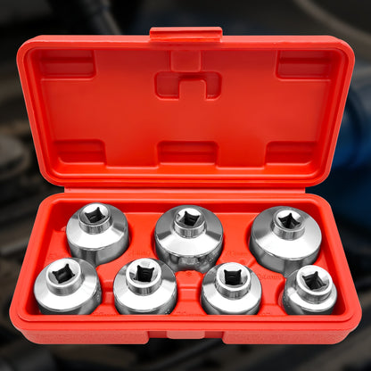 7pcs Oil Filter Element Socket Wrench Hexagonal Wrench Tool Kit Including 24Mm, 27Mm, 29Mm, 30Mm, 32Mm, 36Mm, 38Mm Socket Set, Including 24Mm, 38Mm Socket Set Almost Universal Tools, Gift