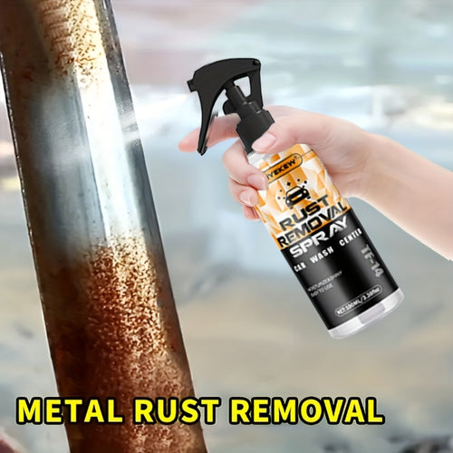 Powerful Metal Rust Remover Spray - Suitable for Chrome, Iron, Alloy And Steel Surfaces. Sprays Effortlessly Without Residue. Safe for Plastic And Rubber. Ideal for Automotive And Household Rust Removal.