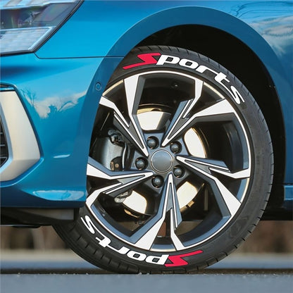 Pack of 8, Sport 1pc Quick Paste, Stickers, for Car/ Motorcycle Tire Stickers, PVC Material, Car Racing Performance Tire Letter Stickers, Car Modification Decoration, Cool Fashion Decals