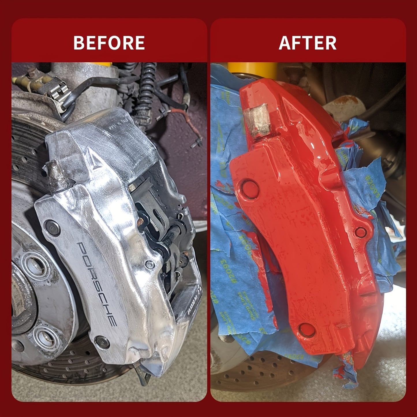 Gloss Red Caliper Paint Brake Caliper Touch Up Paint Red Gloss High Temperature Heat Resistant 1.5oz, Vehicle Maintenance Paint, Caliper Paint Repair, Brake Rotor Paint, Gloss Red Auto Paint, Durable Automotive Paint, Chemical-Free Formula