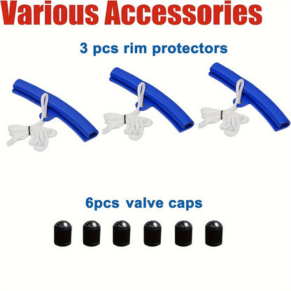 14.5-inch 19pcs/11.5-inch 22pcs Tire Pry Bar Tool, Motorcycle Tire Changer, Tire Lever Set for Motorcycle, ATV, and Lawn Mower Tire Replacement Kit, Includes Rim Protector, Valve Tool, and Accessories