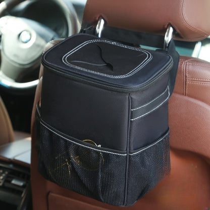 2 Gallon Car Trash Can with Lid and Storage Pockets – Leakproof & Odor-Proof Vehicle Garbage Bin – Fits Cars, SUVs, Trucks