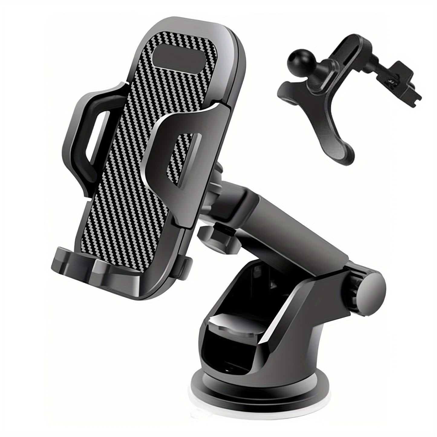 2-in-1 Car Phone Mount | Long Arm Suction Cup Holder | Air Vent Holder | Cell Phone Holder | Hands Free Cradle | Fit for Smartphone, iPhone, Cell Phone Automobile Cradles Universal