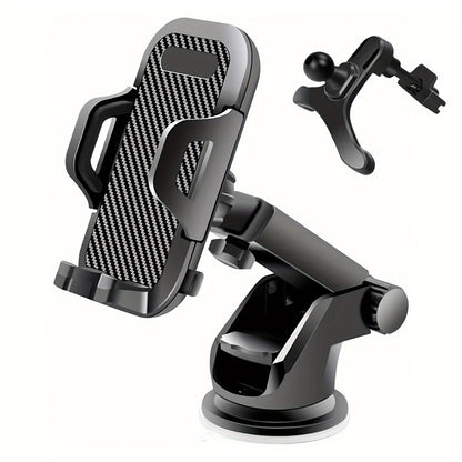 2-in-1 Car Phone Mount | Long Arm Suction Cup Holder | Air Vent Holder | Cell Phone Holder | Hands Free Cradle | Fit for Smartphone, iPhone, Cell Phone Automobile Cradles Universal