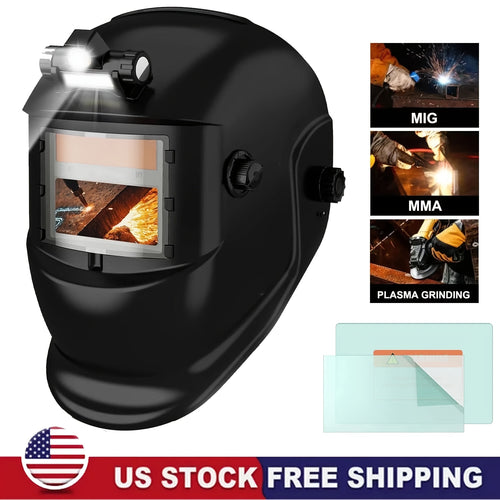Large Viewing Screen Welding Mask, True Color Solar Automatic Dimming Color Changing Head-Mounted Welding Mask for Grinding Welder