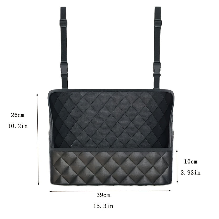 1/2pcs Large Capacity Car Seat Back Organizer - Durable PU Leather Storage Net Bag with Hanging Installation, Lightweight Car Interior Accessory