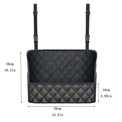 1/2pcs Large Capacity Car Seat Back Organizer - Durable PU Leather Storage Net Bag with Hanging Installation, Lightweight Car Interior Accessory