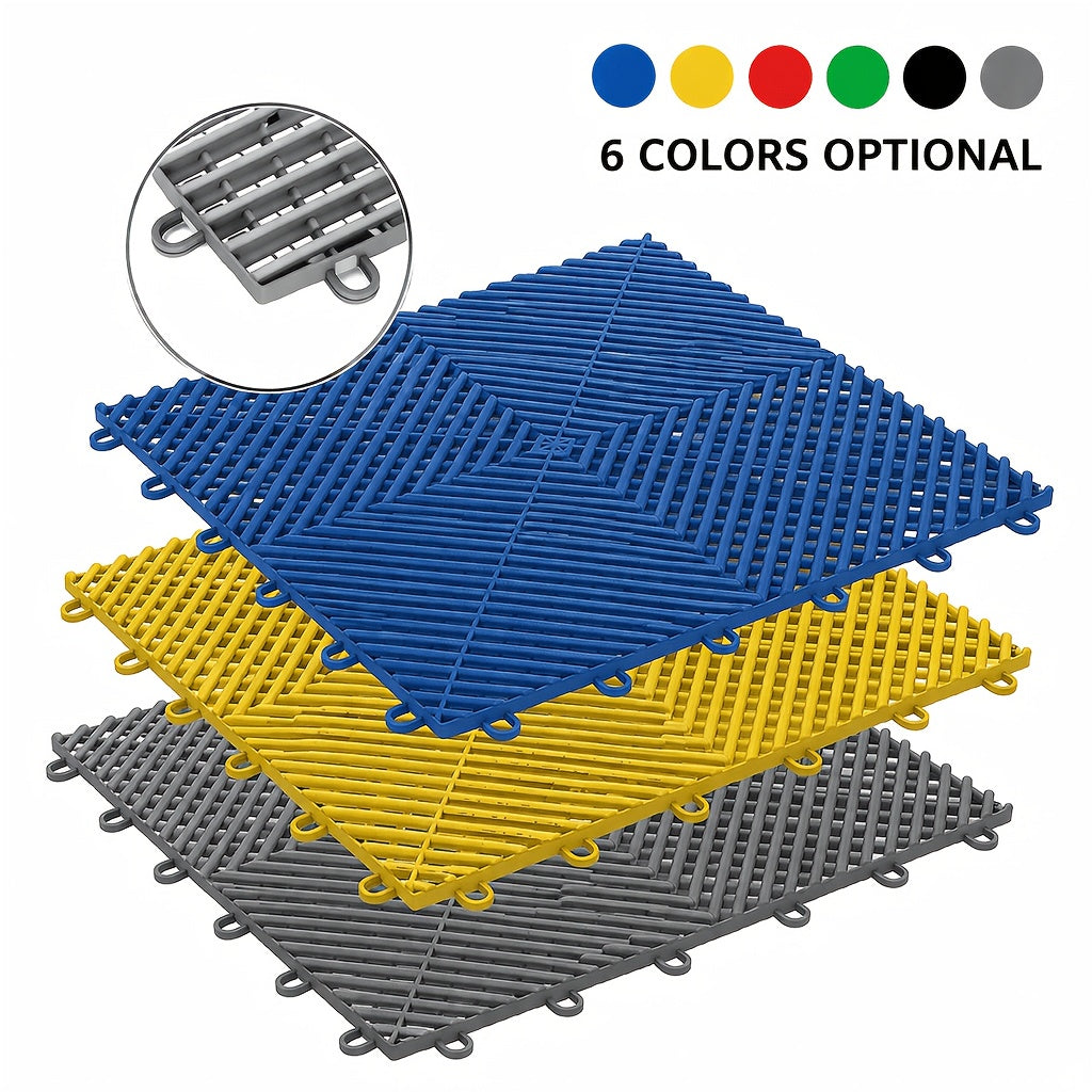 25 Garage Floor Mats Multi-Purpose Auto Detailing Plastic Spliced Mesh Floor Tiles Car Wash Floor Mats Are a Must for Every Garage!