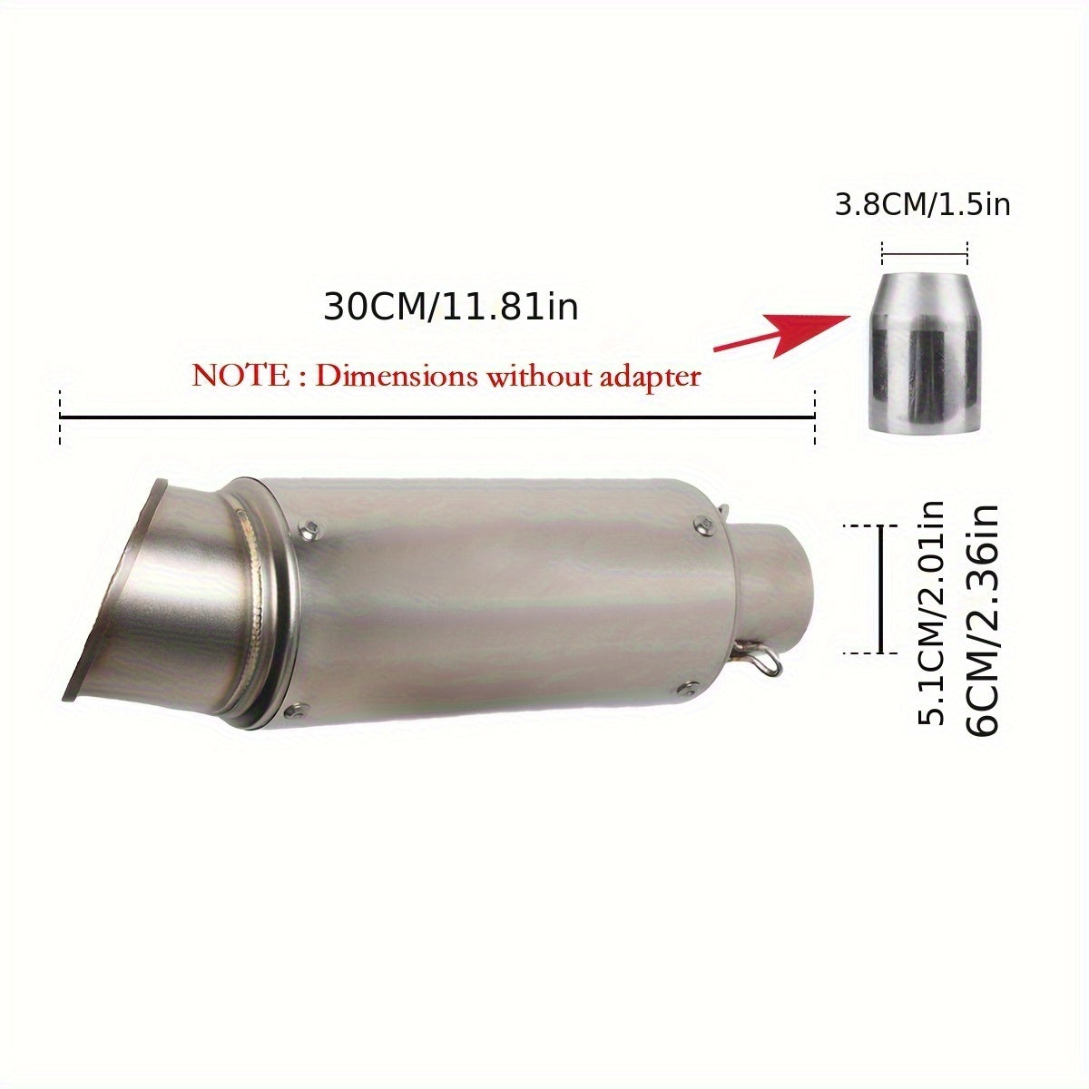 ANMIEN Sturdy Motorcycle Exhaust Pipe - 51/60Mm Diameter, Made of Stainless Steel, Compatible with NMAX 125/155, for Suzuki GSX650F, GSX1250, GSX650R, Motorcycle Exhaust, Enhances Vehicle Performance, Stylish Exhaust Design