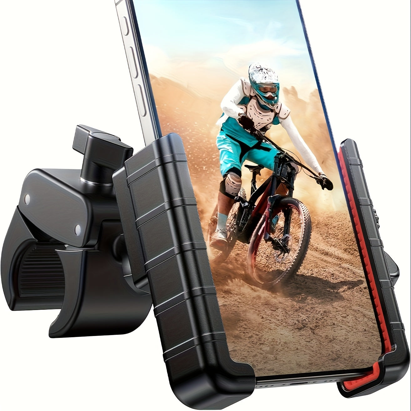 Miracase Motorcycle Phone Mount, [Support Video Recording] Bike Phone Holder, [Quick Lock] Bicycle Phone Mount Handlebar Cell Phone Clamp for Scooter, Friendly Compatible with iPhone Samsung, All Phones, Christmas Gifts, Christmas Big Deal!