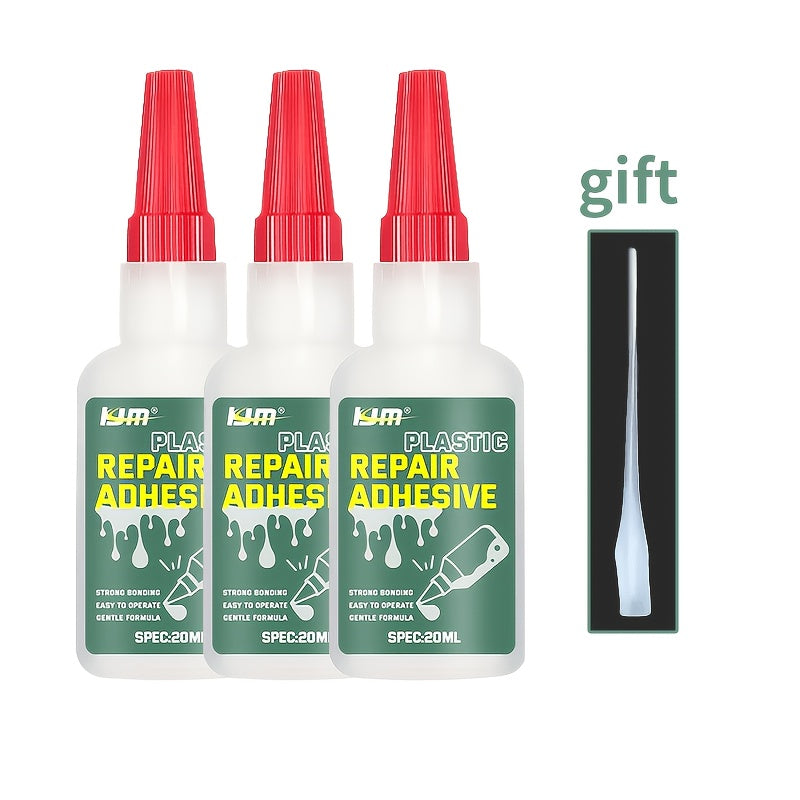 KJM Liquid Instant Adhesive & Repair Glue - Quick-Dry Strong Bonding Agent for Cars, Auto Body, Bumpers, Headlights, Mirrors, Plastic & Metal Surfaces - No-Mix Formula (Liquid Applicator Tube) - Car Restoration Adhesive