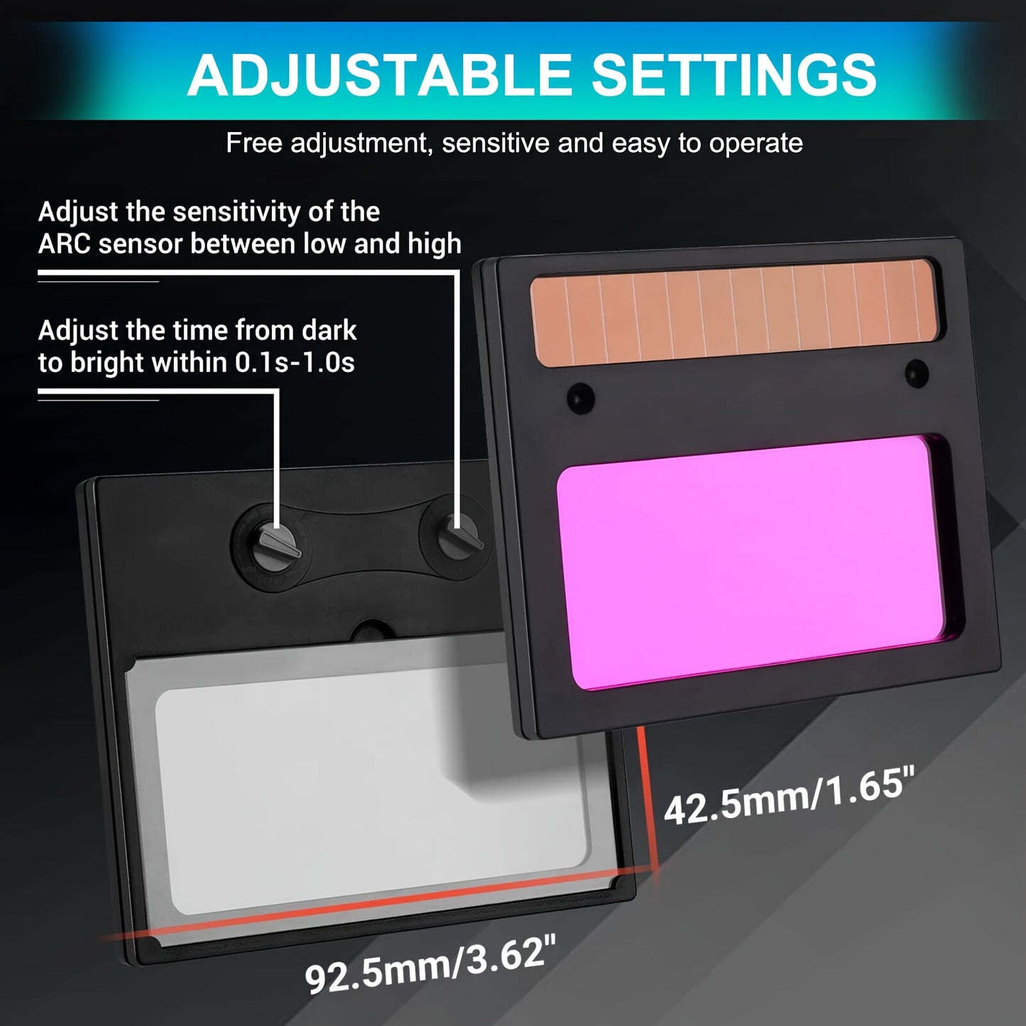 True Color Solar-Powered Auto-Dimming Welding Helmet with a Wide Viewing Area, True Color Welder Headgear, Auto-Darkening Welding Mask