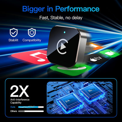2026 NEW Wireless Carplay Adapter & Android Auto 2026 Upgrade Wired CarPlay to Wireless, 2-in-1 Mini USB Design with Fast Stable Connection Car Play for Apple IOS 10+, Android 11+ Version Car Play Wireless Adapter Carplay Wireless Free Type-C Adapter