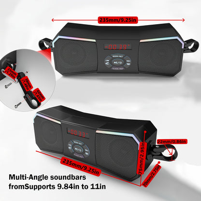 Korbros Handlebar Mount Stereo Wireless Motorcycle Speakers, MP3 Music Player Audio Amplifier, AUX-in, USB, FM Radio, 12V, Room Electrical/Hard Wiring, Button Control, Off-road-motorcycles, Without Battery