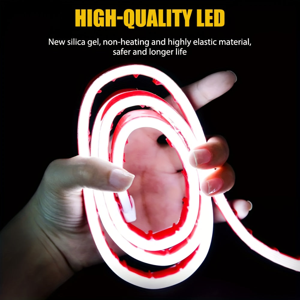 79'' Car Hood Light Strip, Flexible Dynamic Daytime Hood Light Strip, Auto LED Strip Light With Fuse Protection, Universal Exterior Decor For SUVs, Trucks, Vans & Most Vehicles, Without Battery