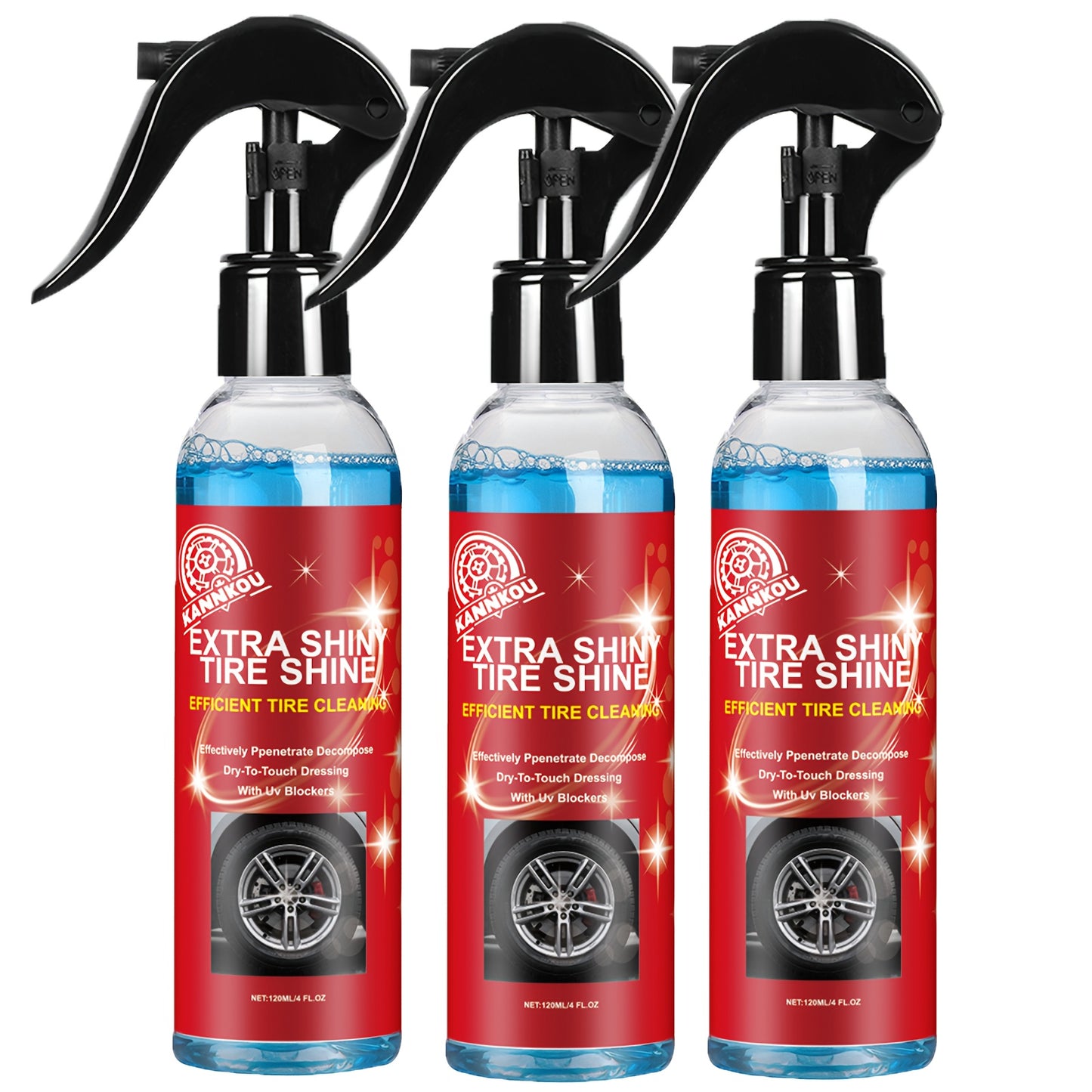Tire Shine Spray & Dressing - High Gloss Black Tire Polish with UV Protection, Long-Lasting Coating for Cars, Quick-Acting Shine Restoration & Protection, Chemical-Free Formula, Fit for All Vehicles, Car Tire Shine, Vehicle Appearance Enhancement