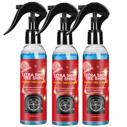 Tire Shine Spray & Dressing - High Gloss Black Tire Polish with UV Protection, Long-Lasting Coating for Cars, Quick-Acting Shine Restoration & Protection, Chemical-Free Formula, Fit for All Vehicles, Car Tire Shine, Vehicle Appearance Enhancement