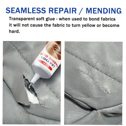 KJM Heavy-Duty & Fabric Repair Glue – Invisible, Washable, No Residue – Strong Adhesive for Car Seat, Sofa, Clothing, Shoe & Jacket Mending – Professional-Grade Instant Fix (No Tools/Easy Application) – Multi-Purpose Glue Stick