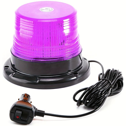 40-LED Amber Beacon Light - High-Brightness Safety Light With Magnetic Base For Trucks, Forklifts, Tractors, Snow Plows, And More - 12V/24V Mini Light Bar, Without Battery