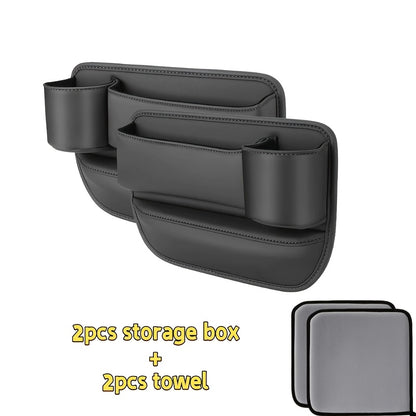2pcs Storage Box + 2pcs File/1pc Storage Box + 1pc Towel Car Seat Gap Organizer Storage Box Pocket Multifunction Universal Wallet Keys Card Cup Phone Holder Auto Interior Accessories Car Storage Boxes|car Accessories Clearance|car Seat Side Filler