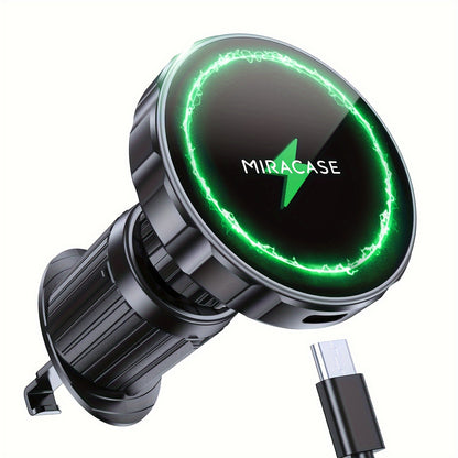 for Magnetic Car Mount Charger, 15W Fast Charging Magnetic Wireless Car Charger, Air Vent Car Phone Holder Charger Only Fit for iPhone 17 Pro Max/16/15/14/13/12 Series And Phones with Magnetic Cases(Note: Not Include Metal Rings)