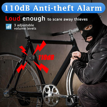 Bike Alarm USB Rechargeable with Mount, Bike Alarm with Remote, Bicycle Alarm System Anti Theft Wireless Bicycle Vibration Motion Sensor 110Db Loud Security for Vehicle Trailer Motorcycle Car
