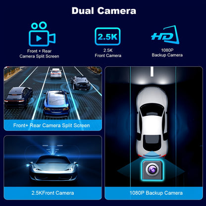 10.26" HD Wireless Car Stereo Compatible with Carplay & Android Auto, Featuring a Portable Touch Screen for Vehicles, 4K Dash Cam, 1080P Backup Camera, Google, Siri, Mirror Link, GPS Navigation, Aux, FM Transmitter