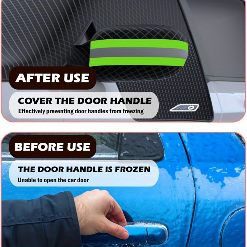Portable Car Snow Shield, Easy to Install And Store, Car Snow Cover, Magnetically Fixed to Withstand Strong Winds, Full Coverage to Protect Against Snow And Frost, Suitable for All Seasons, Compatible with Most Cars