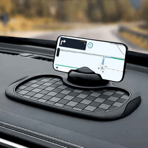 [Non-Slip PVC Dashboard Pad] Car Dashboard Pad With Rotating Mobile Phone Holder And License Plate - Non-Slip PVC, High Quality, Ergonomic Oval Design To Enhance Grip And Safe Driving