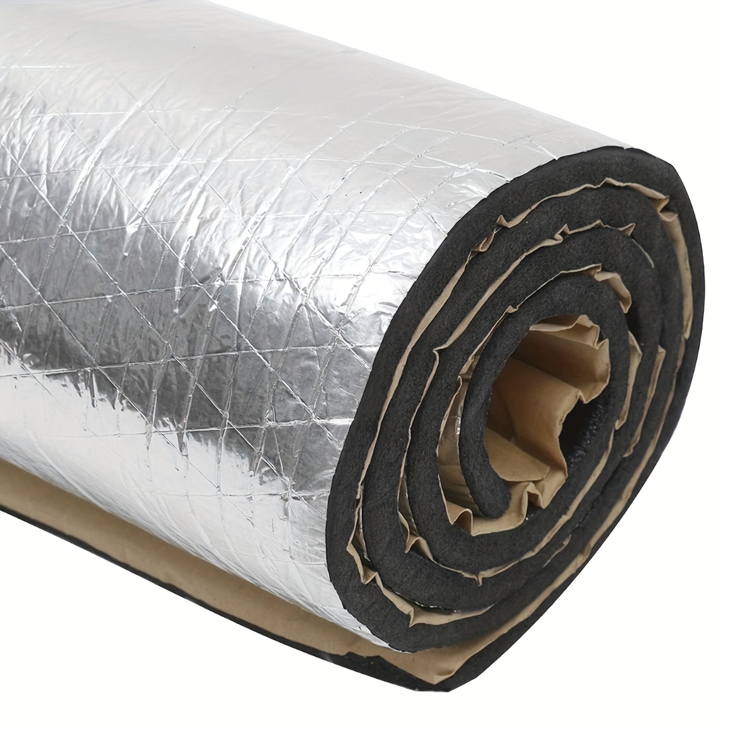 315 "x 16" Automotive Noise Insulation Mat - Automotive Aluminium Heat Insulation And Noise Barrier, 10mm X 800cm X 42cm Thick, Black with Grey Backing, Enhanced Noise And Insulation, Door Sound Insulation