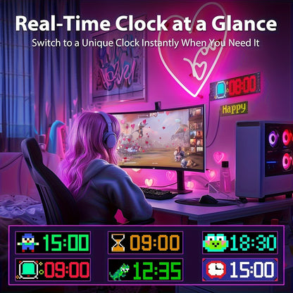 Summer Deal-Scrolling LED Car Sign, Programmable LED Sign with APP Control And Remote, USB Powered DIY Text Animation Graffiti Pattern, Rolling Devil's Eye for Trucks SUVs Store Hotel Bar.