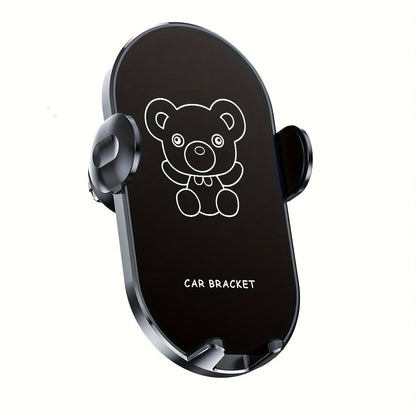 1pc Car Mobile Phone Bracket The New Car With Navigation Support Rack Bear Cartoon Car Air Outlet Fixed Mobile Phone Rack