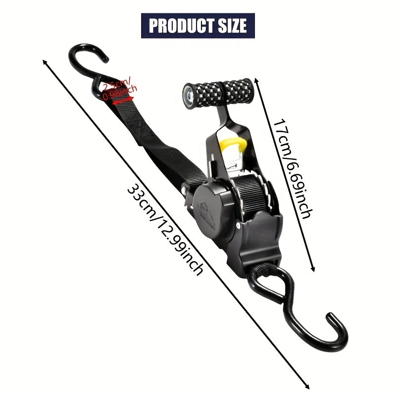 2 Pack Heavy Duty Auto Retractable Ratchet Straps, 1700LBS, 1500LBS/1400LBS/1100LBS Tie Down Straps with Automatic Tightening Cargo Securing System for Truck, Motorcycle, Boat, Canoe & Trailer, Father's Day Gift for Dad, Gifts for Men,