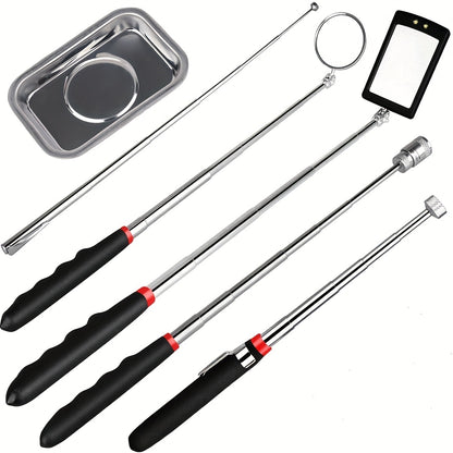 XSLRDKE Magnetic Pick-Up Tool, Adjustable Sticks and 360 Swivel Inspection Mirror, 5 Pack/6 Pack