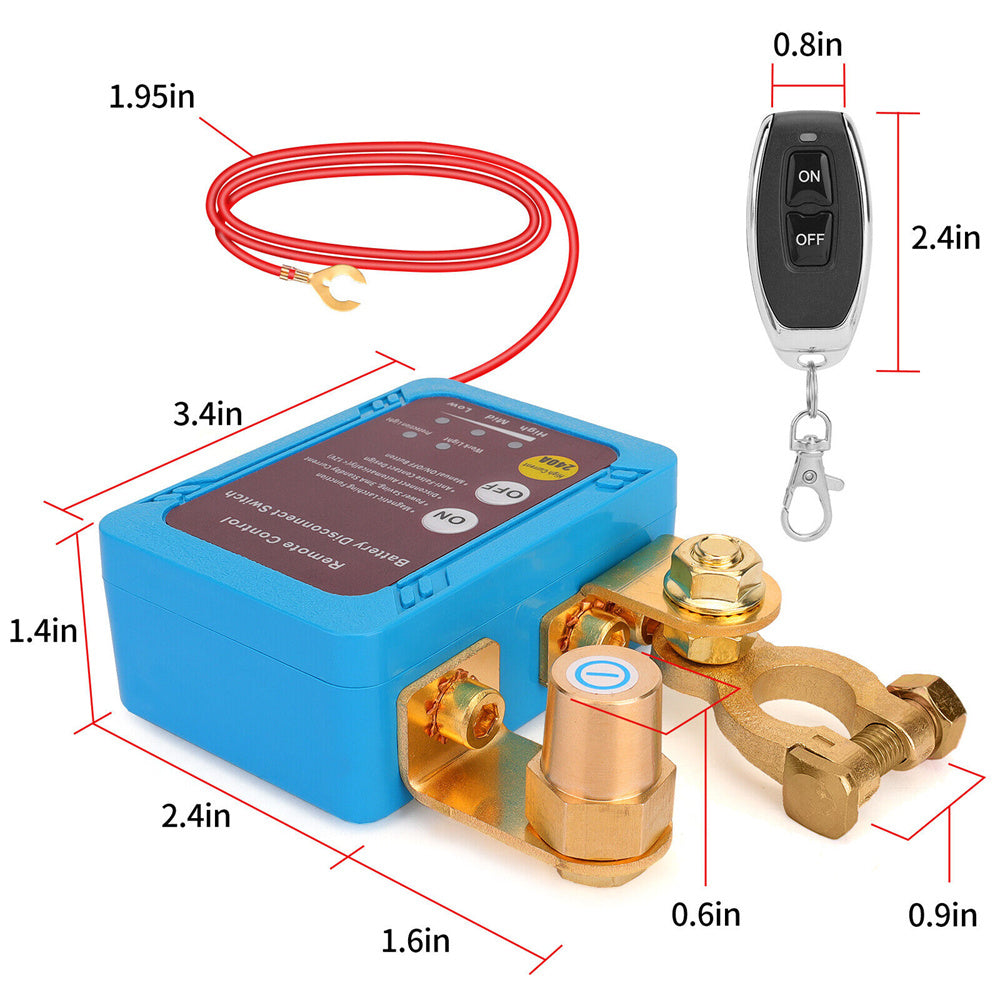 Remote Battery Disconnect Switch 12V /24 V 240A Battery Kill Switch for Auto RV ATV, Power Cutoff Switch, Remotecontrolled Switch, Easy Installation, Reliable Construction, Highcurrent Handling, Power Disconnect, Auto Enthusiasts, Rv Owners